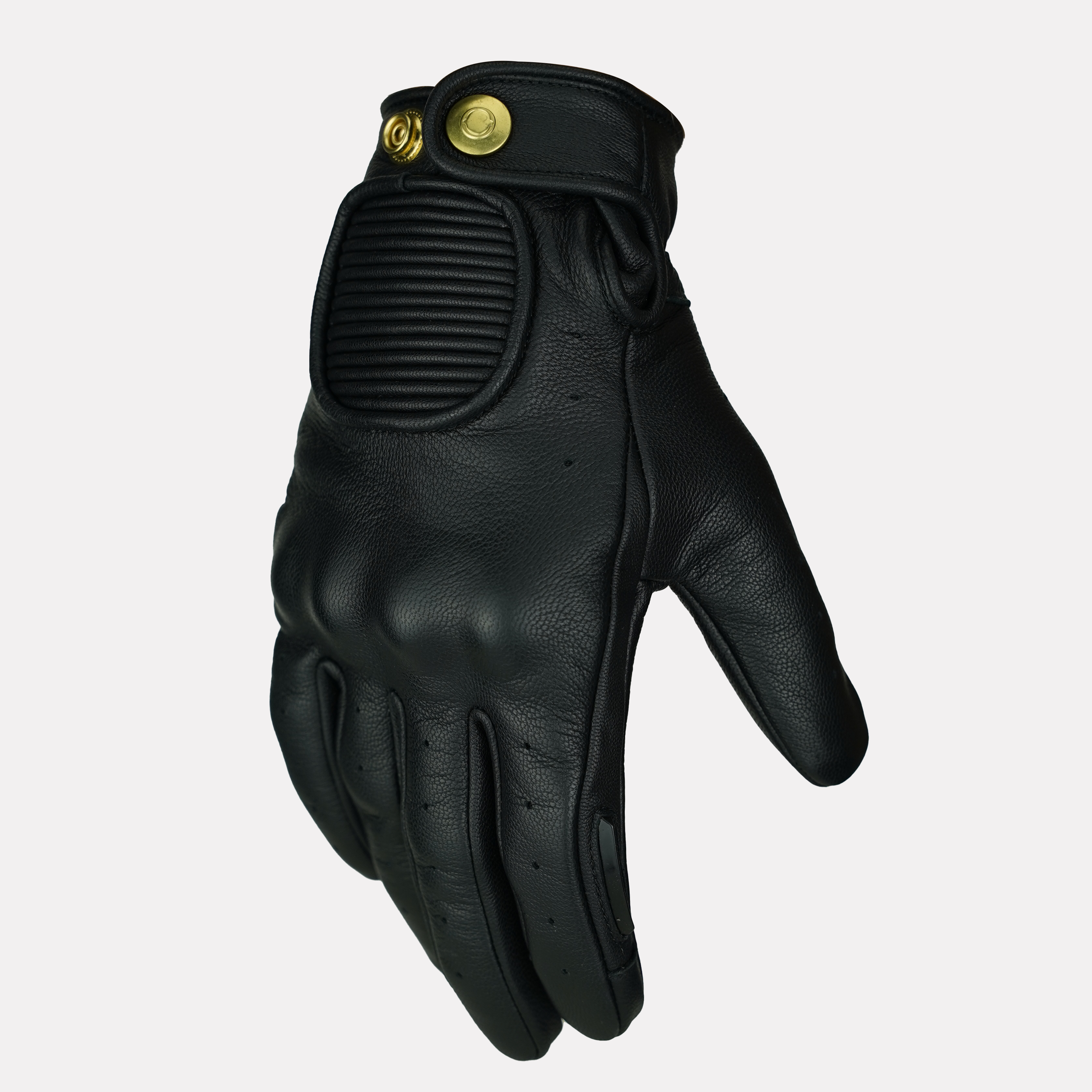 Crafted Hands Gloves Black - Slim Leather Motorcycle Gloves