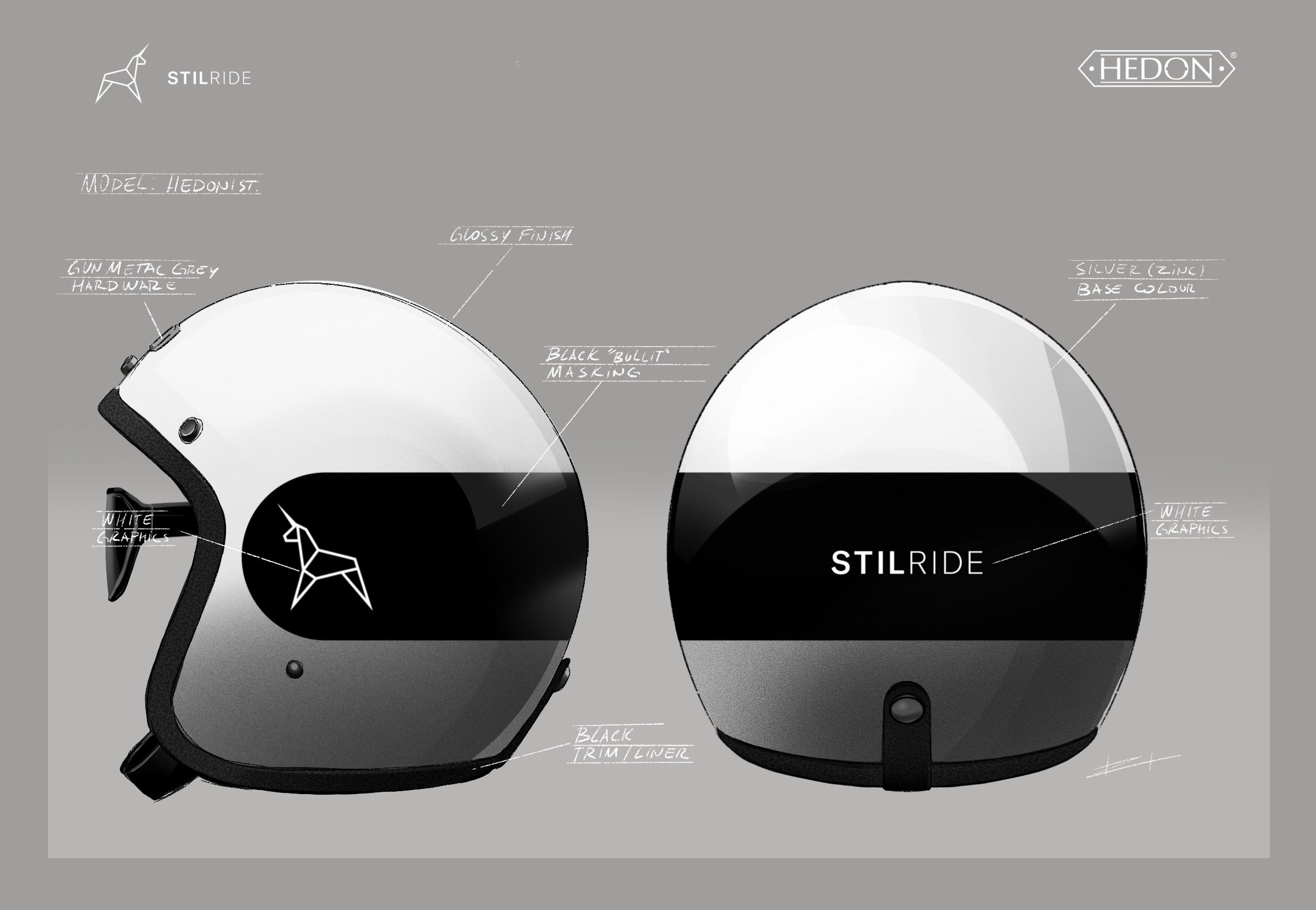 Hedon x StilRide Hedonist Open Face Motorcycle Helmet Hedon
