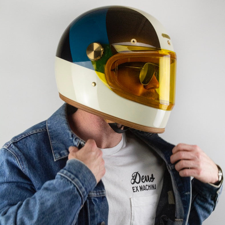 deus ex machina motorcycle helmet Heroine Racer Cosmos 2.0 Retro Sci-Fi Full Face Helmet