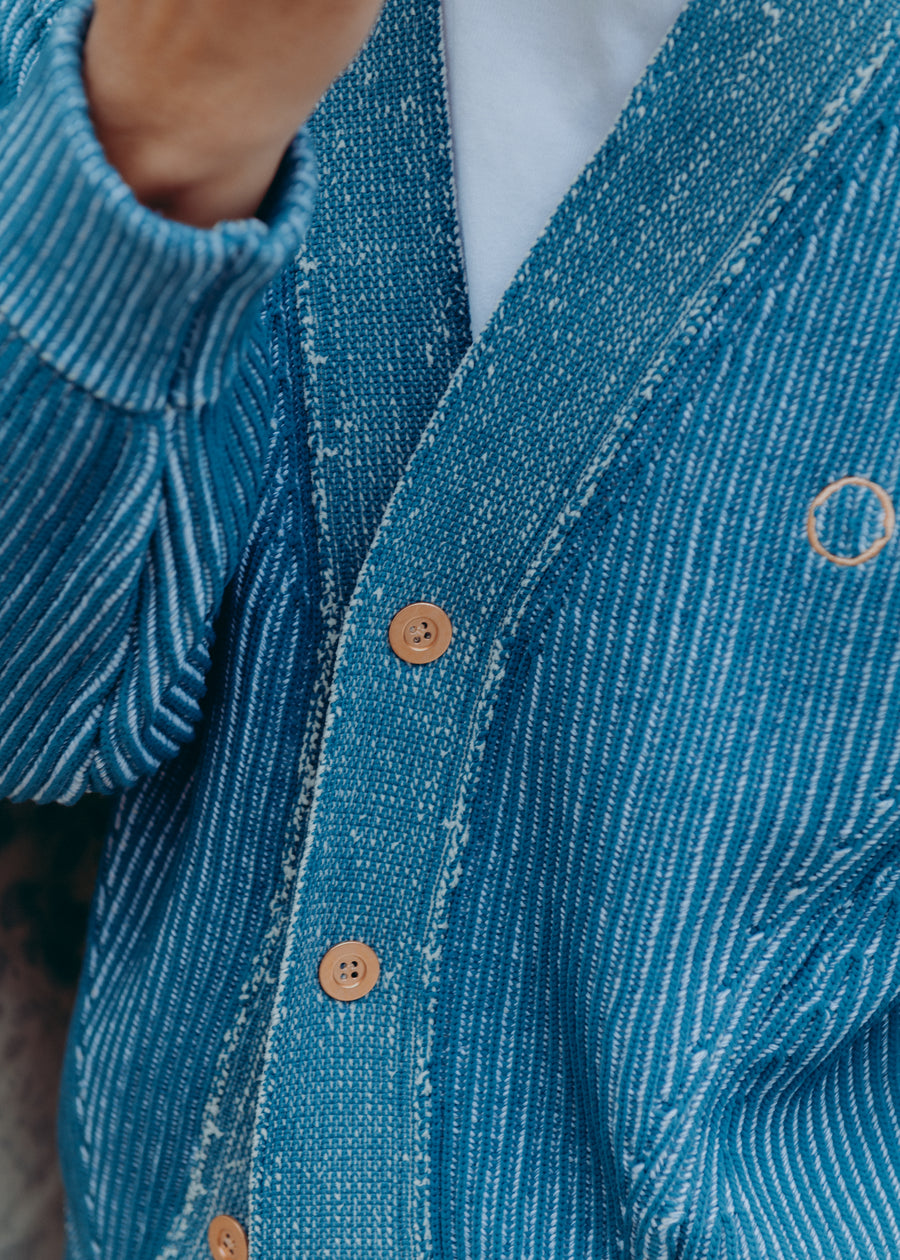 BLUE KNIT CARDIGAN