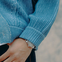 BLAUWE GEBREIDE CARDIGAN BLAUWE GEBREIDE CARDIGAN