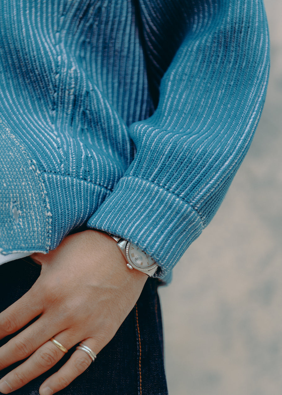 BLUE KNIT CARDIGAN