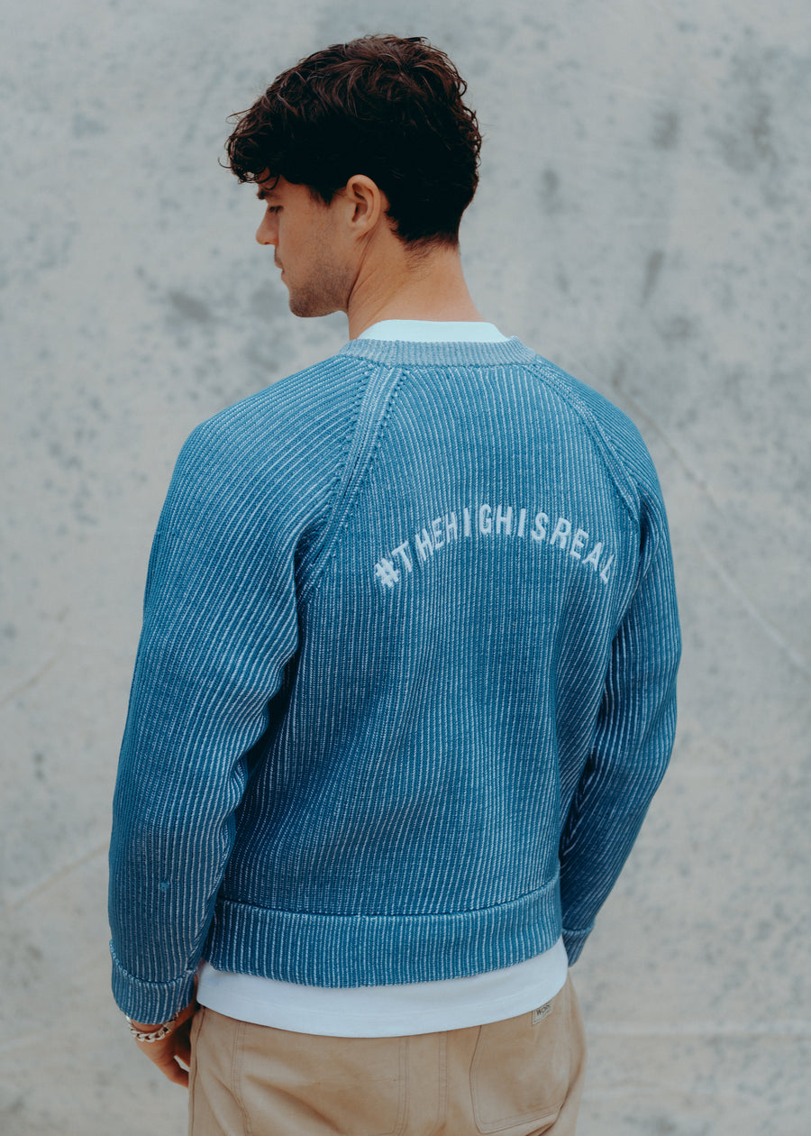 BLUE KNIT SWEATER