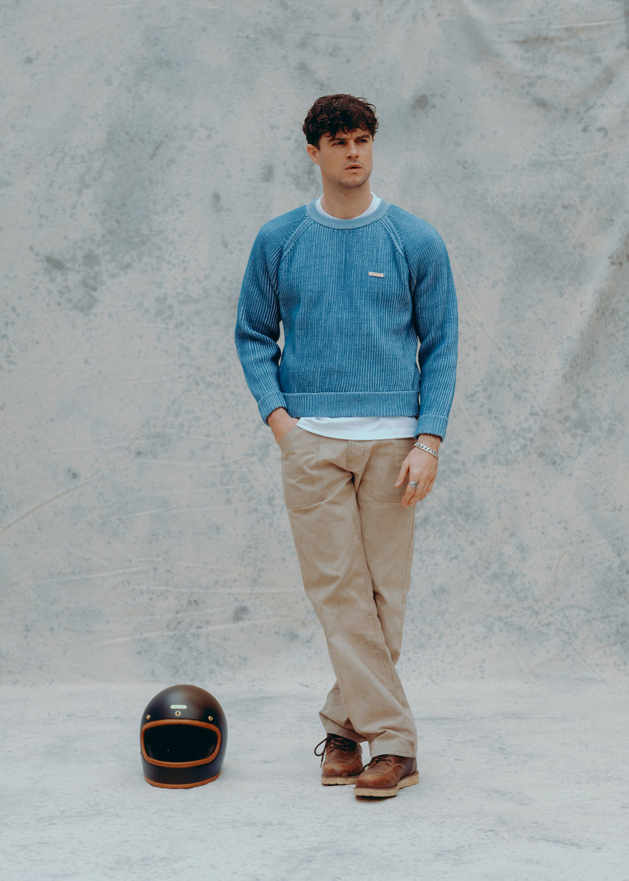 BLUE KNIT SWEATER