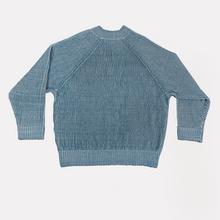 BLAUWE GEBREIDE CARDIGAN BLAUWE GEBREIDE CARDIGAN