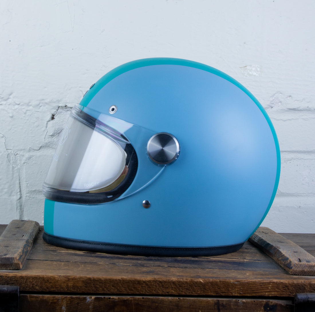 Baby Blue Blue Motorcycle Helmets CABERG Riviera V4X Matt Light